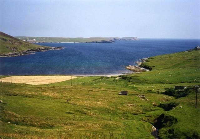 Pasture land above Channer Wick.