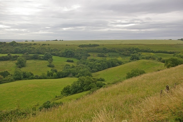 East from Eggardon Hill Viewed from the northern slopes of the hill.