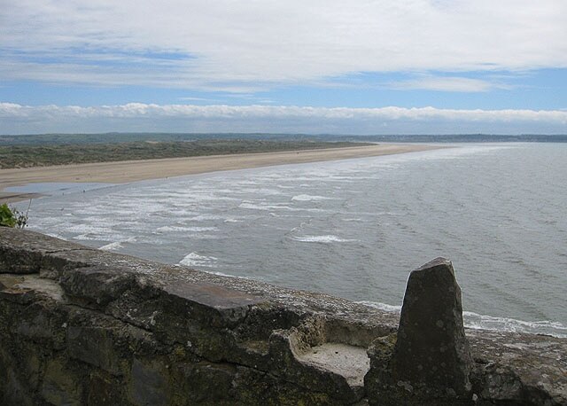 Saunton Sands Braunton Burrows beyond.