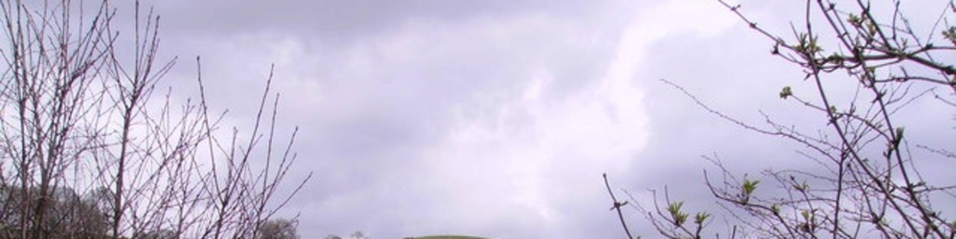 Farmland Kendal. From the A 6 near where it is crossed by the Dales Way