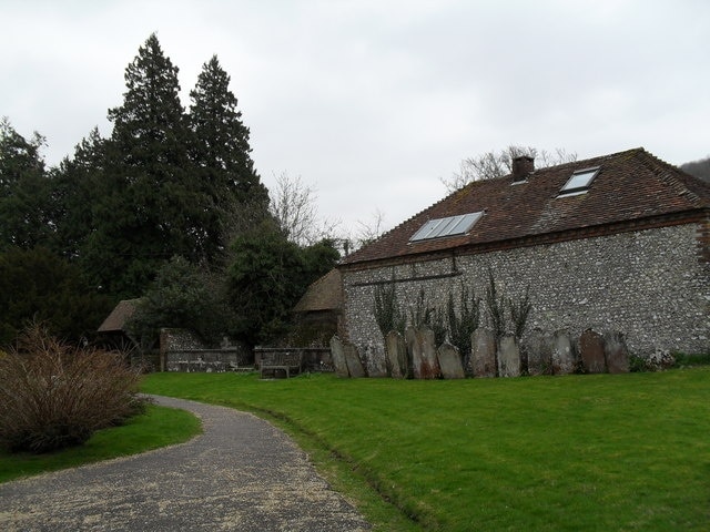 Church path at St Giles, Graffham