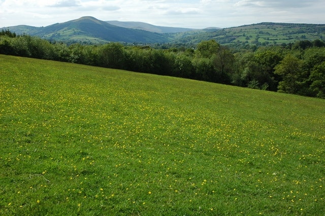 The Usk Valley near Llangynidr The prominent hill to the left of centre in the middle distance is Tor y Foel, part of the Brecon Beacons can be seen in the background.