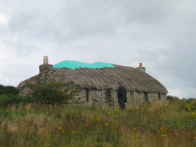 Blackhouse on the Isle of Ulva This low single storey thatched building is a traditional cottage