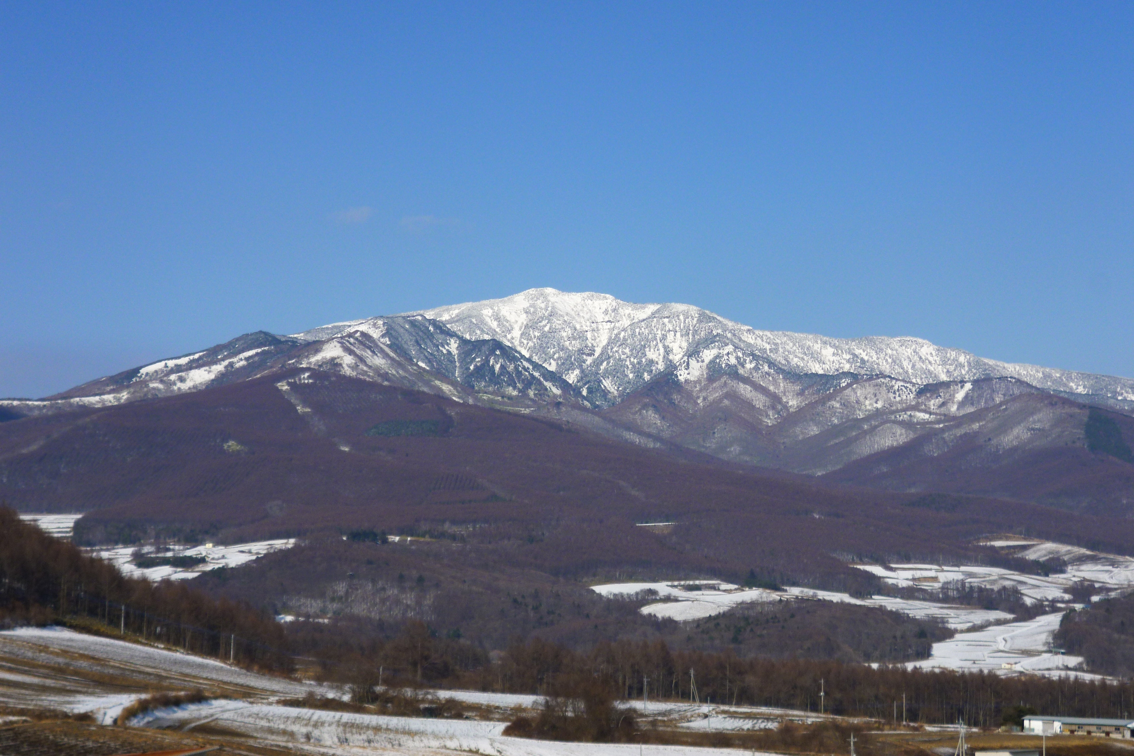 Mount Azumaya in Kantō region, Japan. A view from the road, called Tsumagoi Panorama Line in Tsumagoi, Gunma.