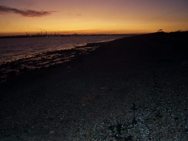 The Solent Way by Southampton Water The Solent Way at dusk by Southampton Water as the footpath approaches Hook-with-Warsash Nature Reserve.