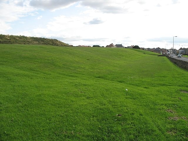 Preston Links Colliery site, some of which is taken up by Cockenzie power station, the rest is landscaped into grassy mounds, known obviously as "Teletubby Land".