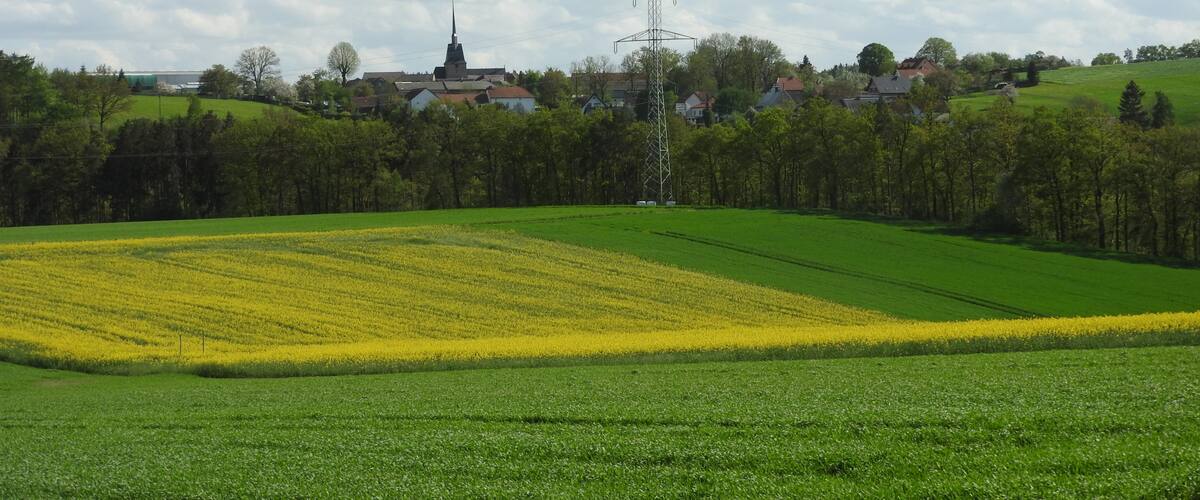 Blick von Wiebelsdorf auf Wöhlsdorf, Auma-Weidatal, Thüringen