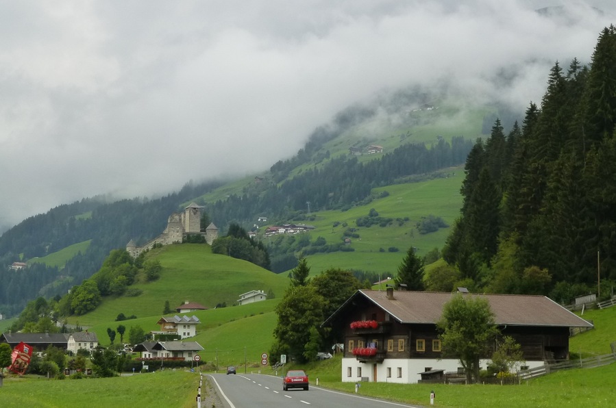 View from road 100 towards Burg Heinfels, Heinfels, Eastern Tirol.