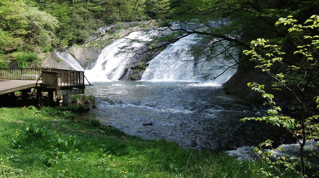 Kamafuchi Falls (Kamafuchi no taki) in Hanamaki City, Iwate Prefecture, Japan