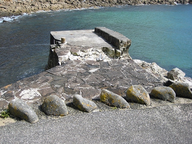 Storm-damaged quay at Lamorna This has taken quite a battering and is closed at the moment.