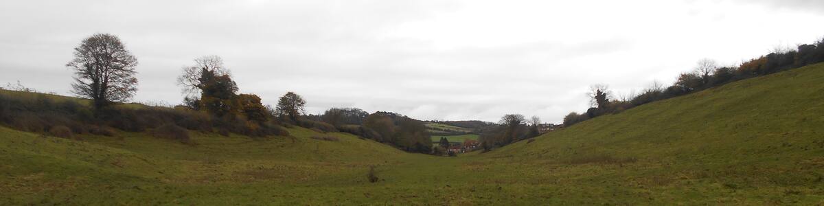 Photo "The Cleeve, a coombe near Charlton Horethorne, Somerset." by Simon Burchell (Creative Commons Attribution-Share Alike 4.0) / Cropped from original