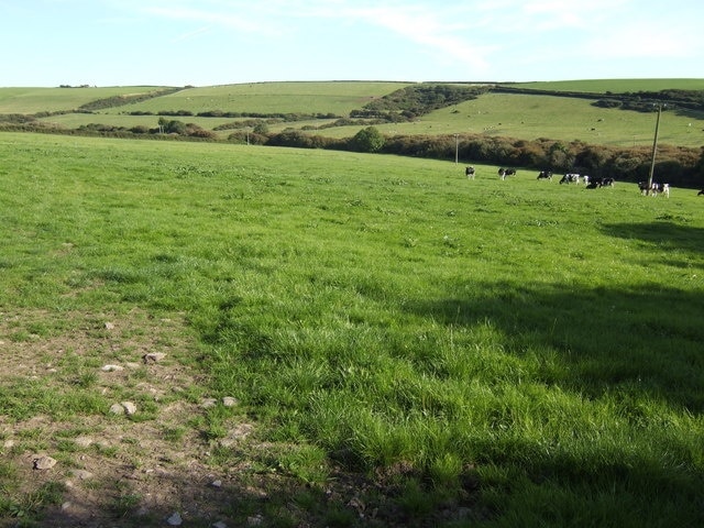 View south from Axton Hill Over rolling South Pembrokeshire countryside.