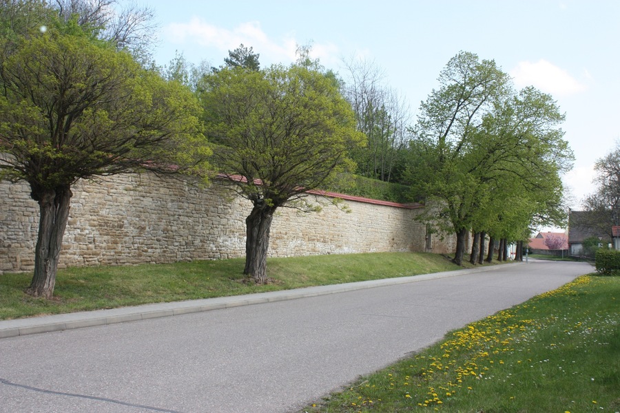 Dehlitz (Lützen), the wall of the park