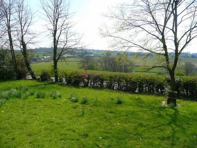 View from St. Leonard's From the vantage point on a hilltop in the weald of Sussex. The B2110 passes across the scene.