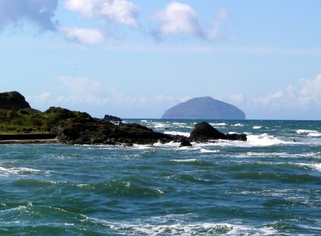 Stormy day at Maidens Ailsa Craig standing out in the distance.