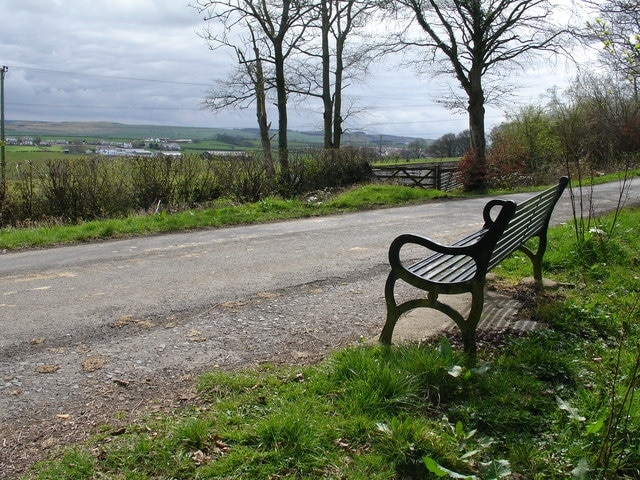 Coylton View from Sundrum Someone kindly provided two metal benches to enjoy the view.