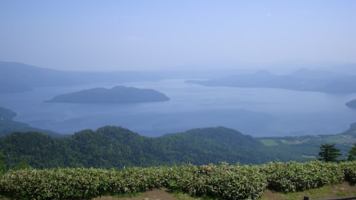 View of Lake Kussharo from Tsubetsu Mountain pass Observation deck