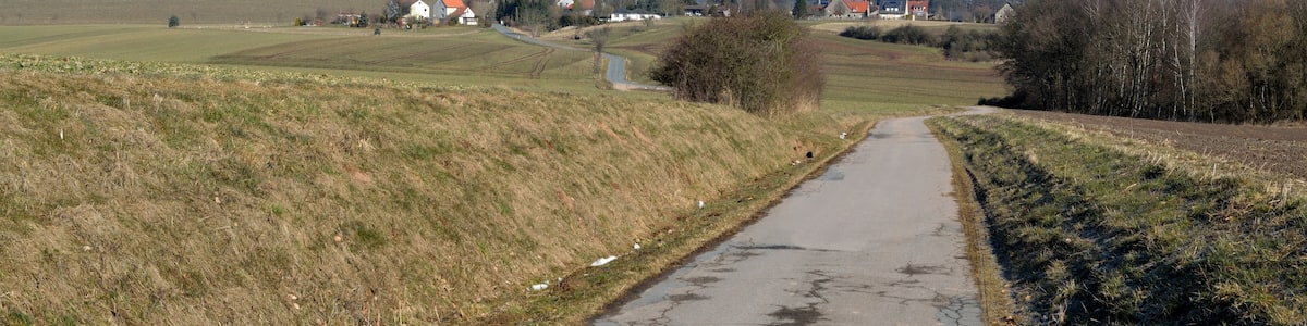 Photo "Detmold-Barkhausen, links der Mönkeberg; Foto aus Richtung Steinkuhlenstraße" by undefined (Creative Commons Zero, Public Domain Dedication) / Cropped from original