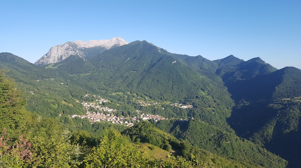 View on Esino Lario from Passo di Agueglio, Esino Lario, Italy