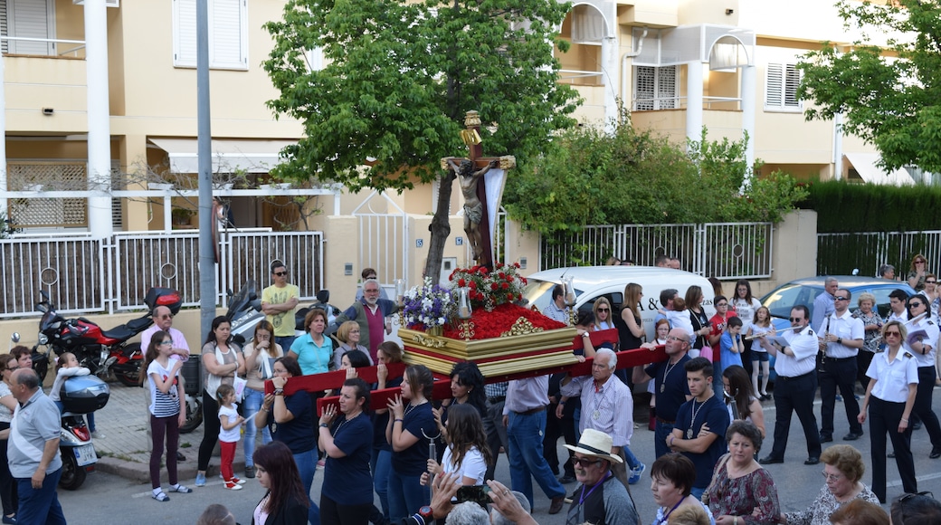 Procesión de la romería del Cristo del Arroz 2017, entrando al barrio de La Glorieta por la carretera de Jabalcuz
