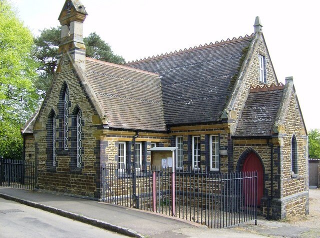 The old school, Farthingstone Immaculately kept up with very interesting contrasting brickwork on the door and window frames and the corners. Probably now a private residence, although possibly a community hall. Further information welcome.