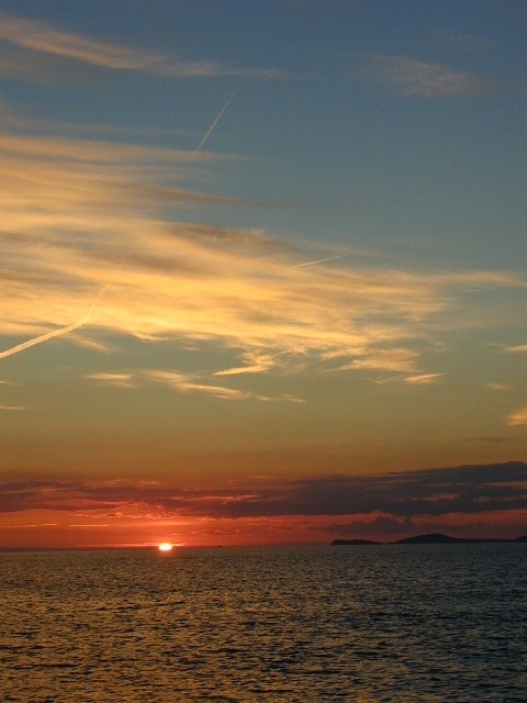 Sunset over St Bride's Bay St David's Head on horizon Turner wasn't mking it up!