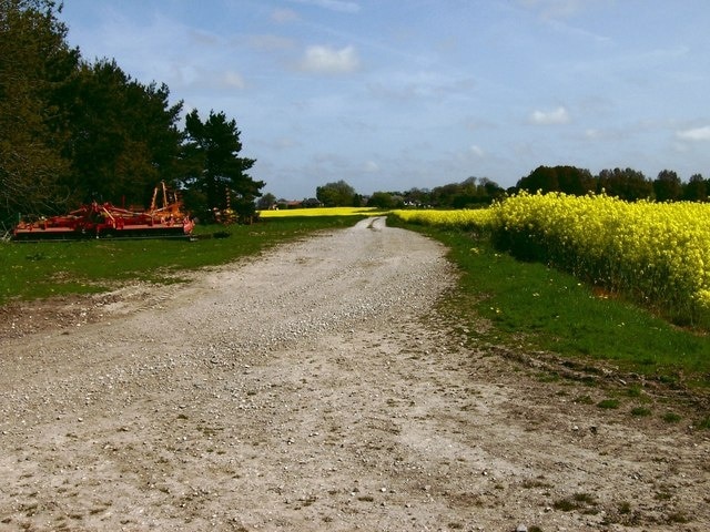 Back to Ludborough The track forms the footpath of its eastward journey back to Ludborough.