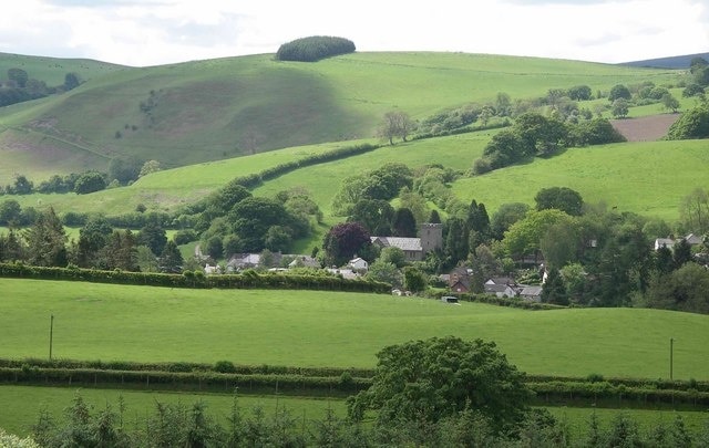 View of Llangunllo Small village in the upper Lugg valley.