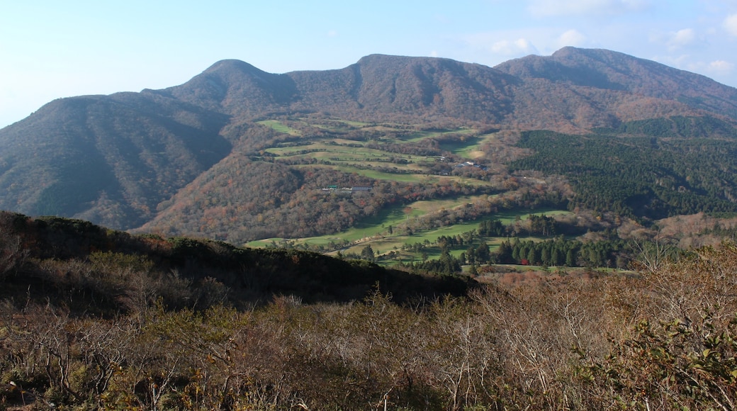 Main summits of Mount Amagi seen from the ESE (from Mount Togasa) in Izu Peninsula Shizuoka prefecture, Japan.