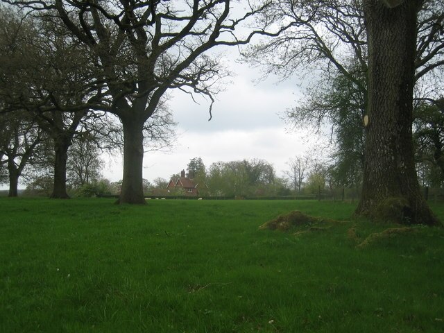 Rural scene near Steventon. Taken from the Overton-North Waltham road, the farmhouse is entered from the Steventon side road.