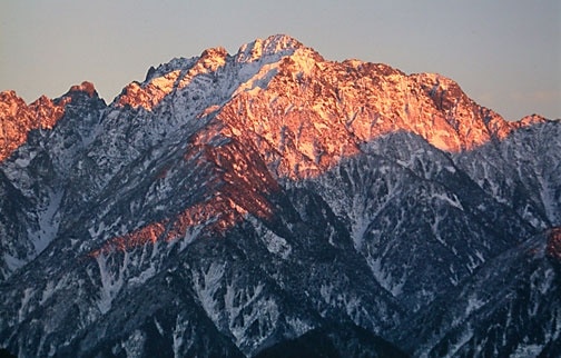 Mount Tsurugi seen from the WNW.