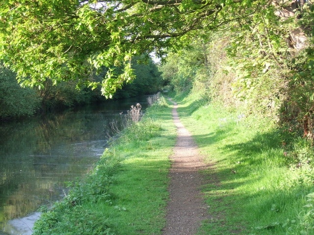 Sheltered towpath A quiet length of the Leeds and Liverpool Canal