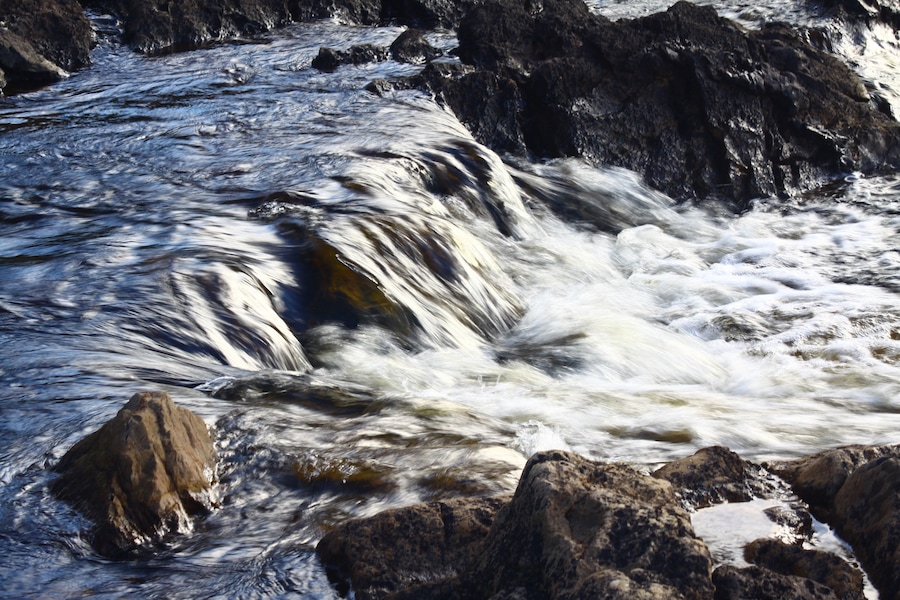 Slow shutter speed to make the water silky.