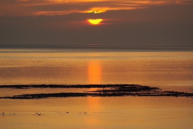 Solway winter sunset Sunset taken in Feb. On the Solway near Annan .