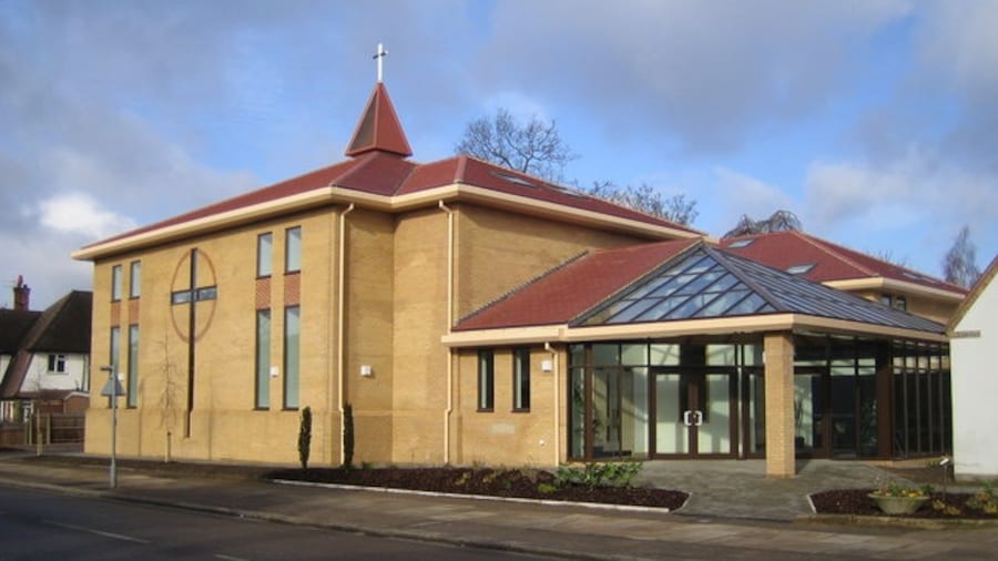 Photo "Watford: St Luke's Church. Built in 2005, this is the new church on Langley Way at the junction with Devereux Drive. The Church's website is here http://www.stlukeswatford.org/FirstPage.html" by Nigel Cox (Creative Commons Attribution-Share Alike 2.0) / Cropped from original