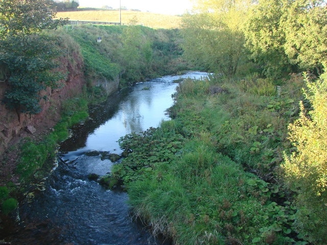 The River Blackadder, looking north from the A697 , Greenlaw