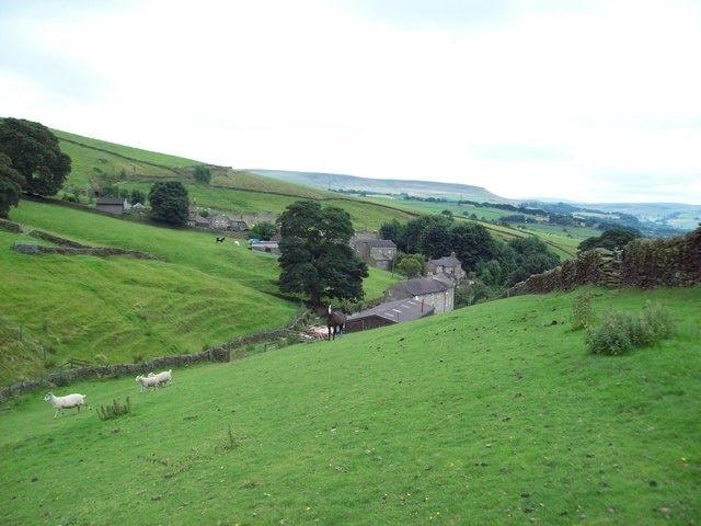 Bagshaw A picturesque huddle of cottages and farmsteads close to Chapel-en-le-Frith. This picture was taken from an elevated position above the public footpath which follows the course of the brook from Stonyford.