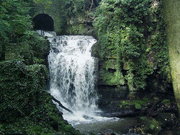 The Wensley waterfall This waterfall is hidden from the view of passers-by; it is situated behind the old cottage used by the Wensley Candlemakers.