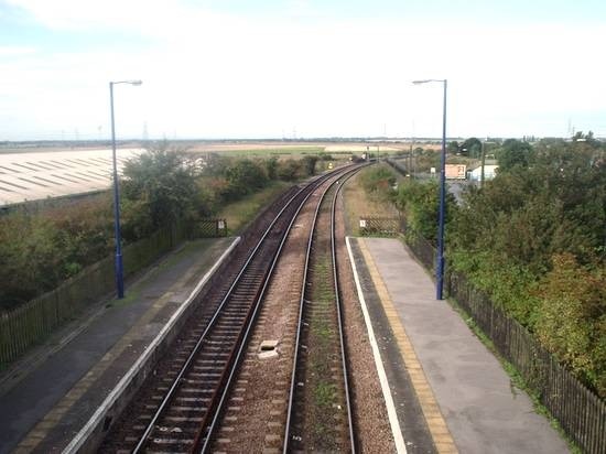 The view West from Althorpe Station Footbridge.