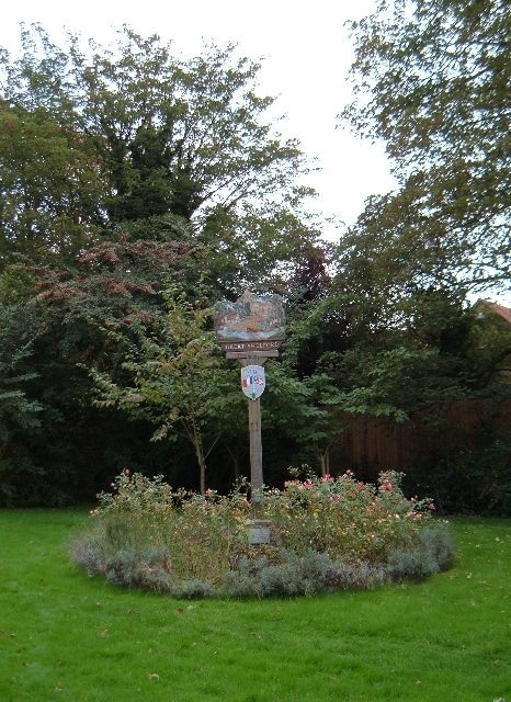 Great Shelford village sign A view of the village sign at Great Shelford.