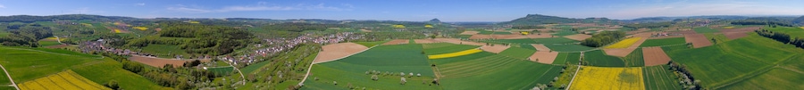 Germany, aerial view of Hegau near Büßlingen