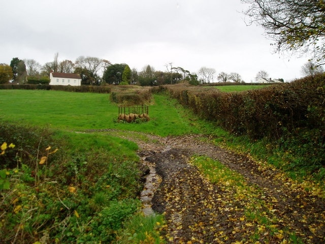 Track to Frogwell Farm Public footpath from Greatwood Farm.