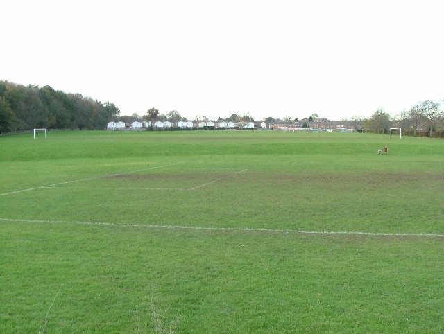 Ridlins Wood football pitches, Stevenage. These are to the north west of the running track.