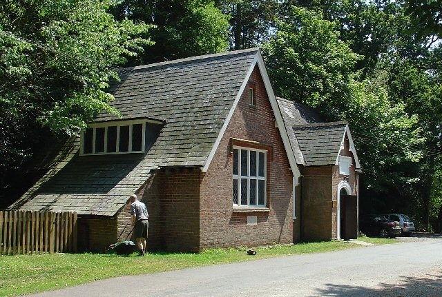 The John Flamsteed Hall, Burstow Church, Burstow, Surrey. Just over the road from the church. A plaque over the door states that the building was erected in 1859.