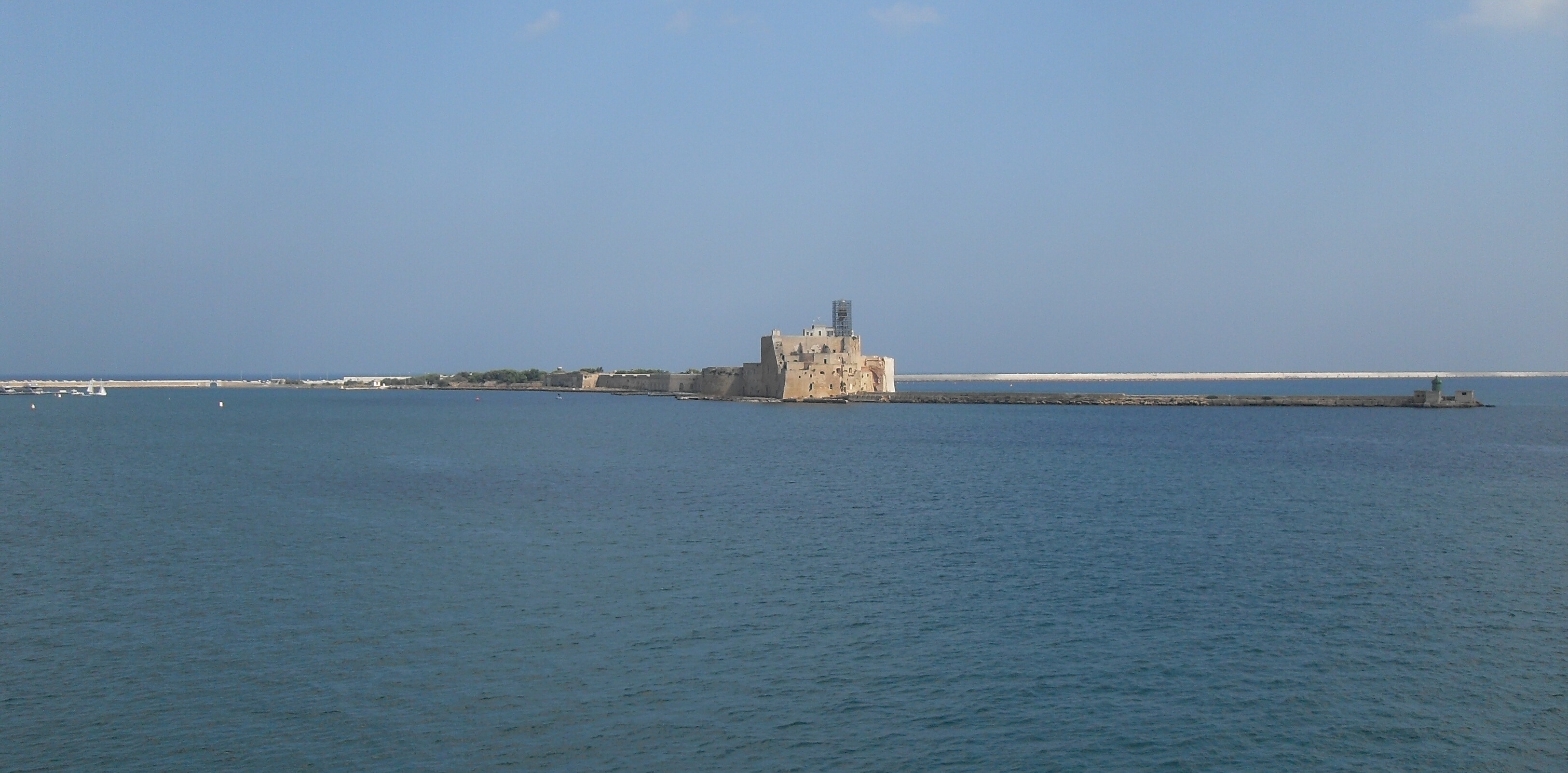 Old pier in the port of Brindisi, Italy