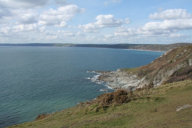 Maker with Rame: Queener Point With Whitsand Bay beyond. Seen from near Rame Head