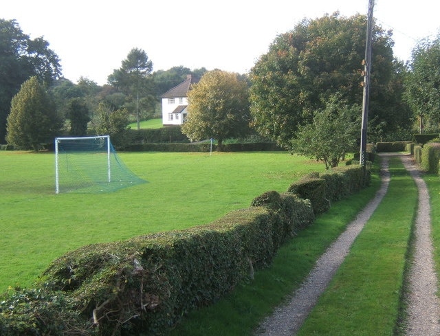 Track beside football pitch, Coddenham