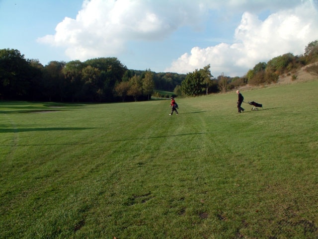 West Kent Golf Club, Downe BR6. Looking northwest from West Hill across the 13th fairway. See http://www.wkgc.co.uk/