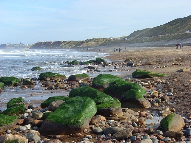 Sandsend Beach Looking towards Whitby, with the abbey just about discernible.