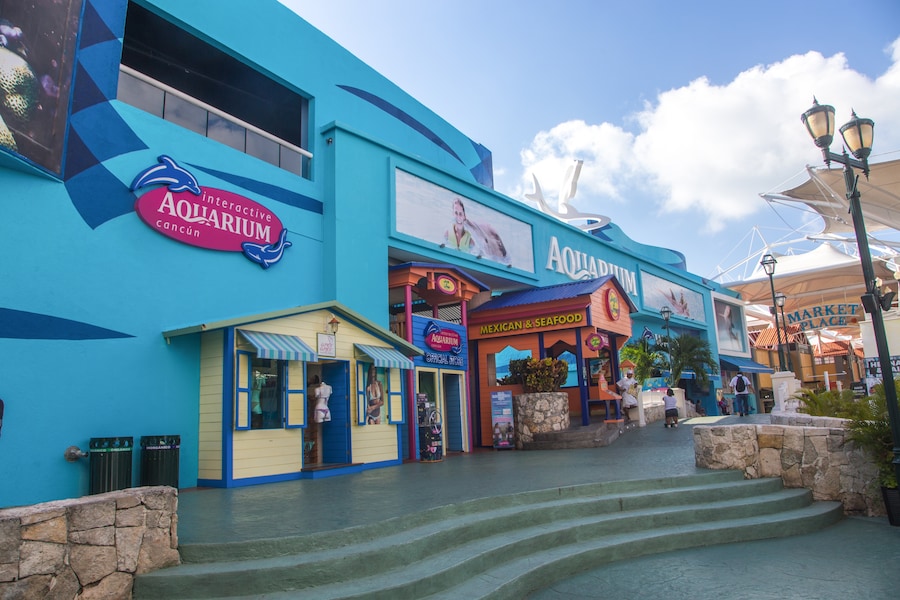 Entrance of Interactive Aquarium Cancun located in La Isla Shopping Village.
